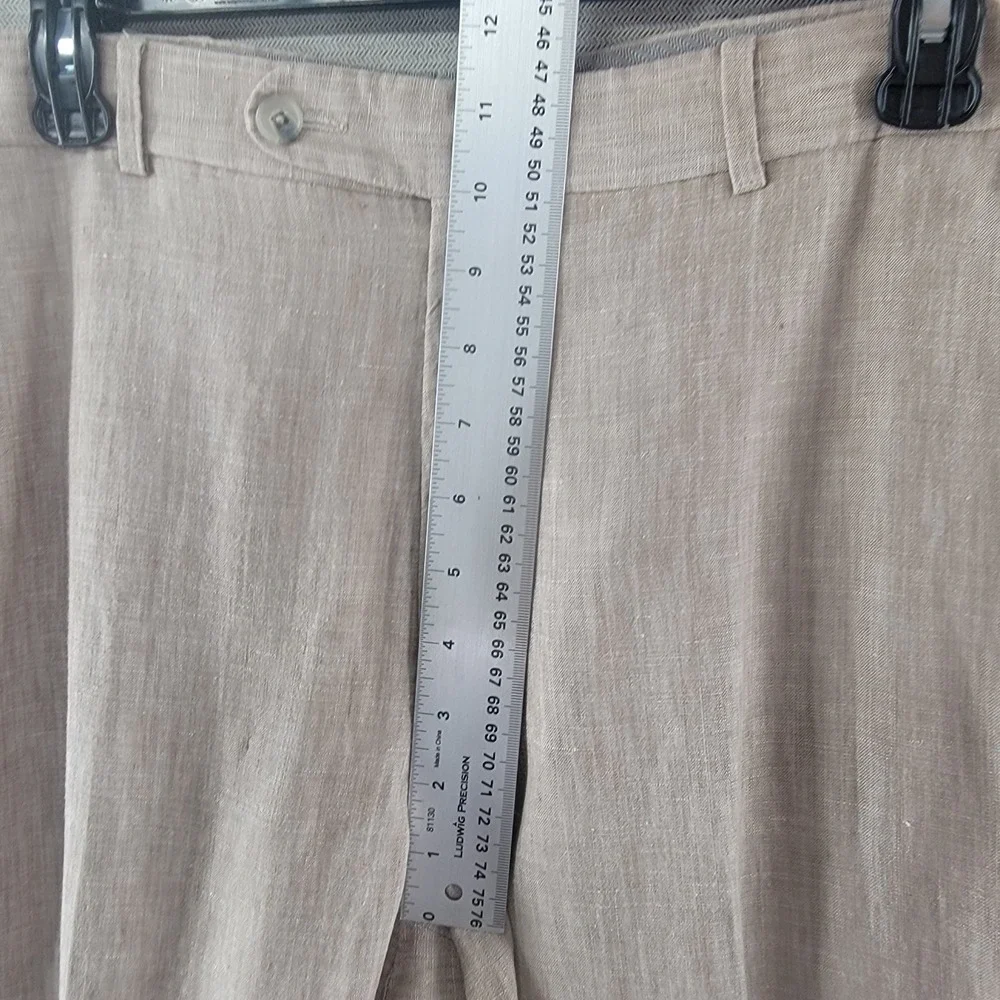 Ballin Mens Pants 100% Linen Straight Dress Coastal Beachy Chino Size 36 Beige